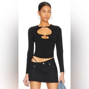 ALEXANDER WANG CREWNECK LONG SLEEVE TOP CUT OUT